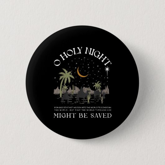 Oh Holy Night Jesus Nativity Scene Religious Merry Button (Vorderseite)