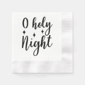 OH HOLY NIGHT Moderne Skript Weihnachten Serviette (Vorderseite)