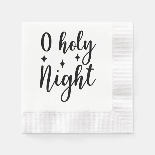 OH HOLY NIGHT Moderne Skript Weihnachten Serviette (Vorderseite)