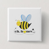 Oh Honey Valentines Queen Bee Charakter mit Tiara Button (Vorderseite)