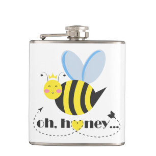 Oh Honey Valentines Queen Bee Charakter mit Tiara Flachmann