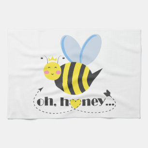 Oh Honey Valentines Queen Bee Charakter mit Tiara Geschirrtuch