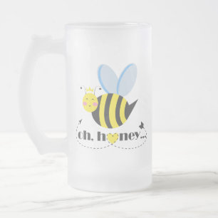 Oh Honey Valentines Queen Bee Charakter mit Tiara Mattglas Bierglas