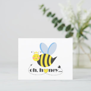Oh Honey Valentines Queen Bee Charakter mit Tiara Postkarte
