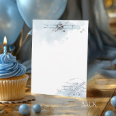 Oh How Time Flies Airplane Blue Boy Birthday Party Dankeskarte