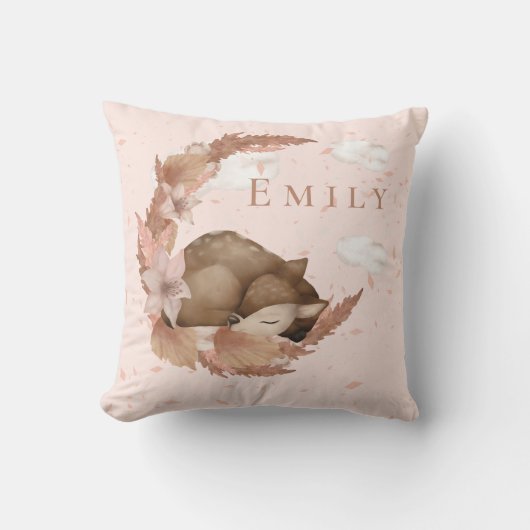 Oh, hübscher Hirsch und Wolken Stars Kinderzimmer- Kissen (Vorderseite)