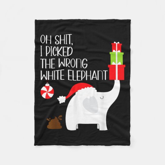 Oh I Cked The Wrong White Elephant Ugly Christmas Fleecedecke (Vorderseite)