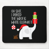 Oh I Cked The Wrong White Elephant Ugly Christmas Mousepad (Vorne)