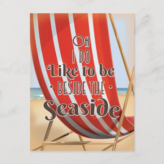 Oh, ich bin gerne am Meer Postkarte (Vorderseite)
