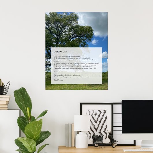 Oh, ich! Oh, das Leben! Walt Whitman Poem, Tree & Poster (Heimbüro)