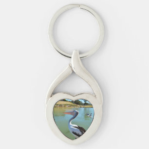 Oh, im a Happy Pelican Tra Lah, Metal Keyring Schlüsselanhänger