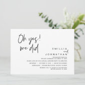 Oh ja, das haben wir getan, Hochzeitsfeier Einladung (Stehend Vorderseite)
