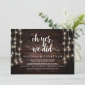 Oh ja, das haben wir getan, Rustikale Einladung zu (Stehend Vorderseite)