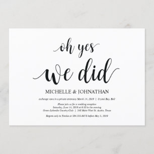 oh ja, das haben wir, Hochzeit Elopement Einladung