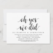 Oh ja, das tanzten wir beim Hochzeitsessen Einladung (Vorderseite)