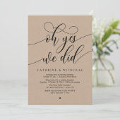 Oh ja, das taten wir, die moderne Rezeption der Sk Einladung (Stehend Vorderseite)