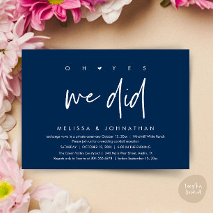 Oh ja, das taten wir, Hochzeitsempfang Dinner Danc Einladung