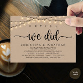 Oh ja, das taten wir, rustikale Hochzeitsfeier Einladung