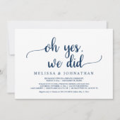 Oh ja, das taten wir, Rustikales Hochzeitsfeier Pa Einladung (Vorderseite)
