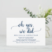 Oh ja, das taten wir, Rustikales Hochzeitsfeier Pa Einladung (Stehend Vorderseite)