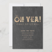 Oh ja, die Dinge Got einfach echt | Funny Save the Date (Vorderseite)
