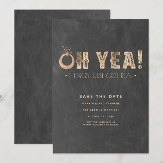 Oh ja, die Dinge Got einfach echt | Funny Save the Date (Vorne/Hinten)
