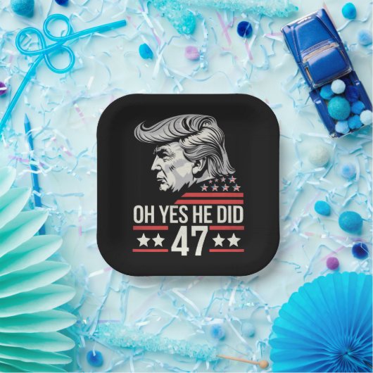 Oh ja, er tat 47 Trump 2024 Pappteller (Party)