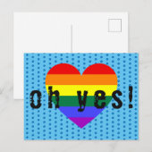 Oh ja LGBT Pride Rainbow Heart Postkarte (Vorne/Hinten)