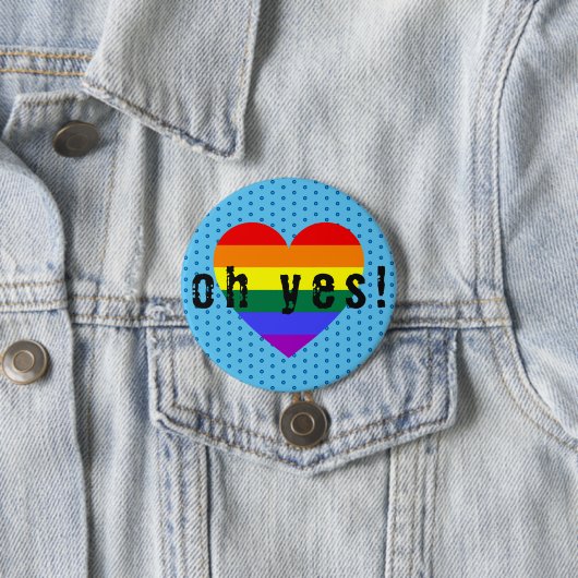 Oh ja LGBT Pride Rainbow Herz Button (Beispiel)