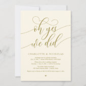 Oh ja, wir haben das getan, Hochzeitsfeier-Abendes Einladung (Vorderseite)