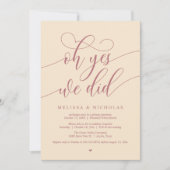 Oh Ja, Wir Haben es Getan Moderne Script Flitterwo Einladung (Vorderseite)