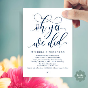 Oh ja, wir haben es getan, romantisches Hochzeitsf Einladung