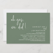 Oh ja, wir haben Hochzeitsfeier gemacht, Grün Einladung (Vorderseite)