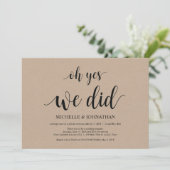 Oh ja, wir taten es, Einladungskarten für Hochzeit (Stehend Vorderseite)