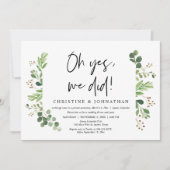 Oh ja, wir taten es, Hochzeitsfeier-Party Einladung (Vorderseite)