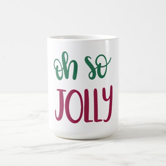 Oh, Jolly Design Weihnachtsfeier Tasse (Mittel)