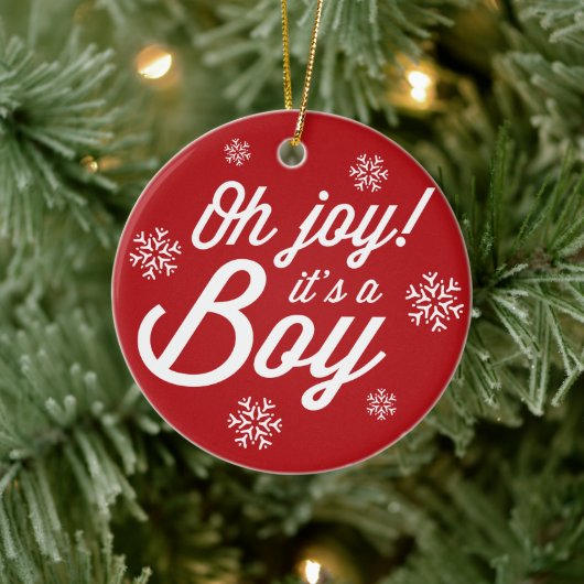 Oh, Joy Es ist eine junge Foto Urlaub Geburtstagsk Keramik Ornament (Baum)