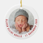 Oh, Joy Es ist eine junge Foto Urlaub Geburtstagsk Keramik Ornament (Hinten)