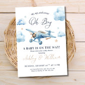 Oh Junge! Abenteuer erwartet Airplane Boy Baby Sho Einladung