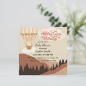 Oh Junge, Abenteuer wartet, Hot Air Balloon Square Einladung (Stehend Vorderseite)