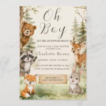 Oh Junge Aquarell Rustikale Wald Baby Shower 
