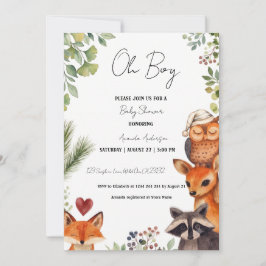 Oh Junge Baby-Giraffe-Aquarell-Safari-Baby-Shower Einladung