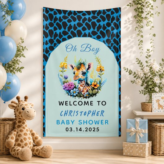 Oh Junge! Baby Giraffe Baby Dusche Banner