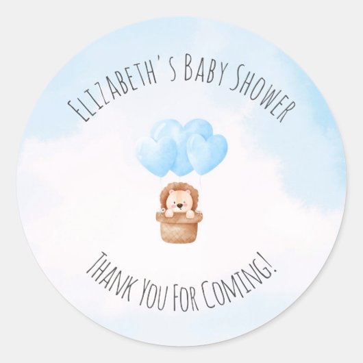 Oh Junge! Baby Shower Classic Round Sticker (Vorderseite)