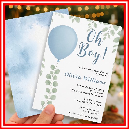Oh Junge Baby Shower Einladung
