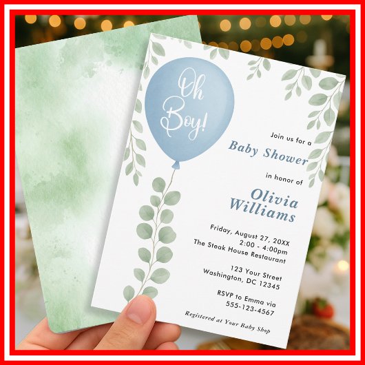 Oh Junge Baby Shower Einladung
