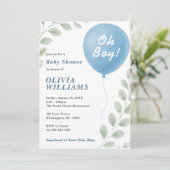 Oh Junge Baby Shower Einladung (Stehend Vorderseite)
