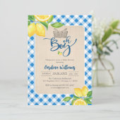 Oh Junge Baby Shower Einladung mit Zitrone (Stehend Vorderseite)