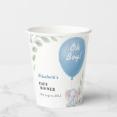 Oh Junge Baby Shower Pappbecher (Rückseite)
