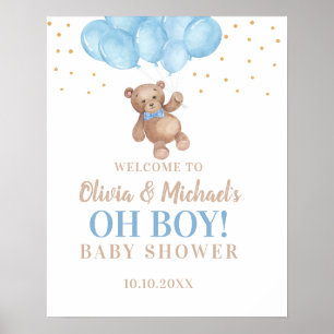 Oh Junge Baby Shower Party Willkommensposter Poster